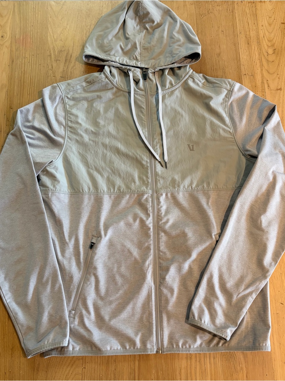 Vuori Sunday Element Men's Light Gray Hooded Zip Jacket